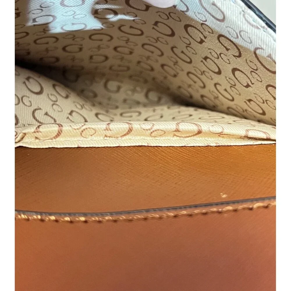 Guess L.A. Large Brown Tote Bag w Zipper & Inner Lining Pockets 11”x17” - Picture 5 of 9